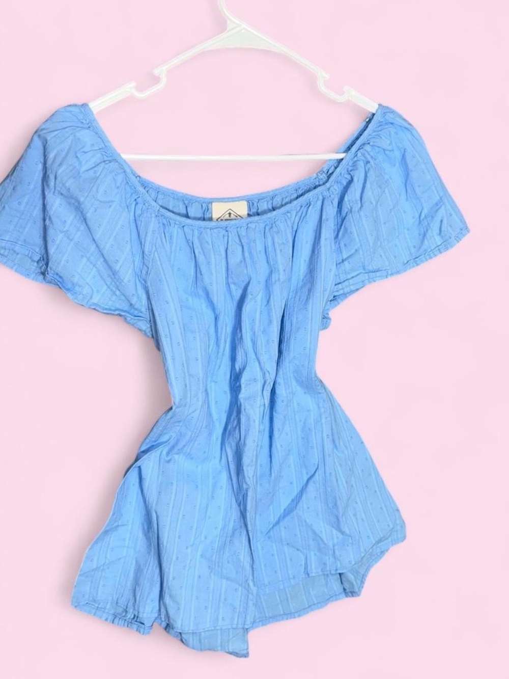 St. John's Bay Light Blue Off-Shoulder Peasant Blouse